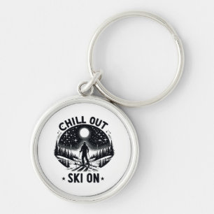 Chill out Ski on Key Ring