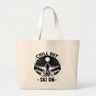 Chill out Ski on Large Tote Bag