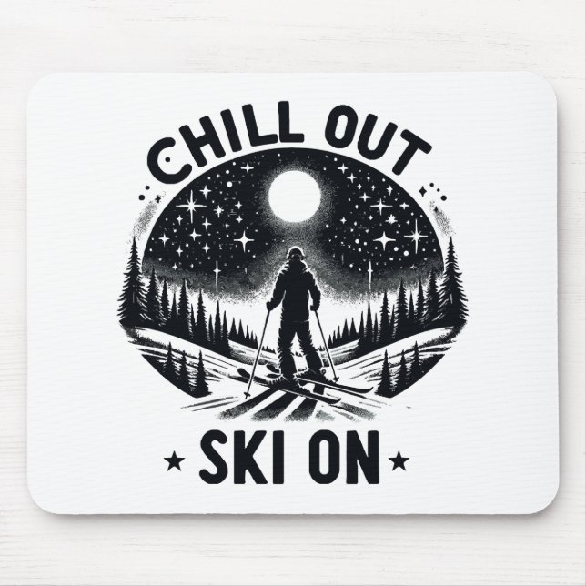 Chill out Ski on Mouse Mat (Front)