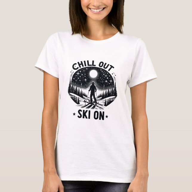 Chill out Ski on T-Shirt (Front)