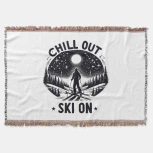 Chill out Ski on Throw Blanket