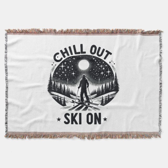 Chill out Ski on Throw Blanket (Front)