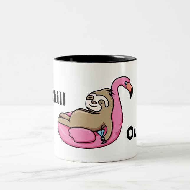 Chill Out Sloth Two-Tone Coffee Mug (Center)