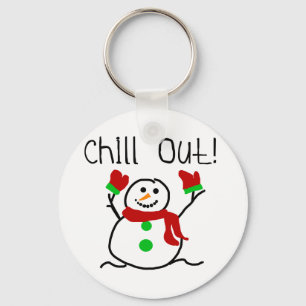Chill Out Snowman Tshirts and Gifts Key Ring