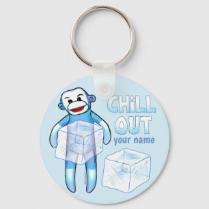 Chill Out Sock Monkey   keychain
