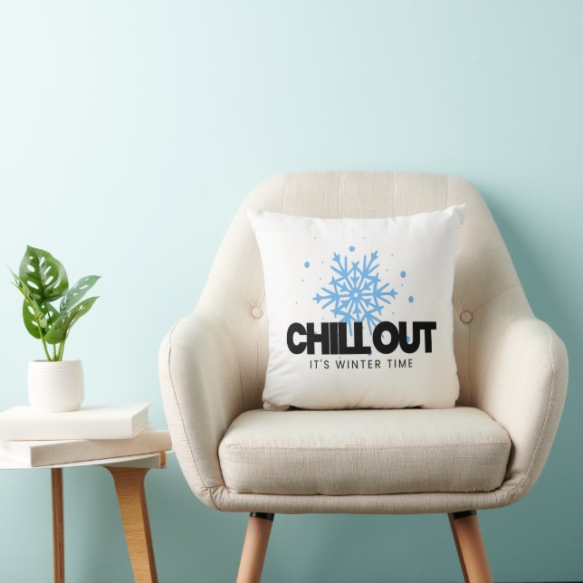 Chill Out Winter Snowflake Cushion (Chair)
