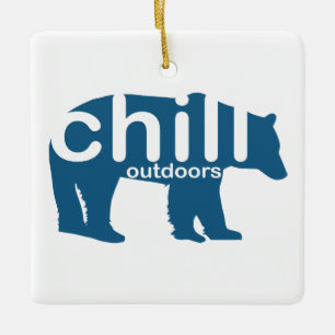 Chill Outdoors Bear Ceramic Ornament
