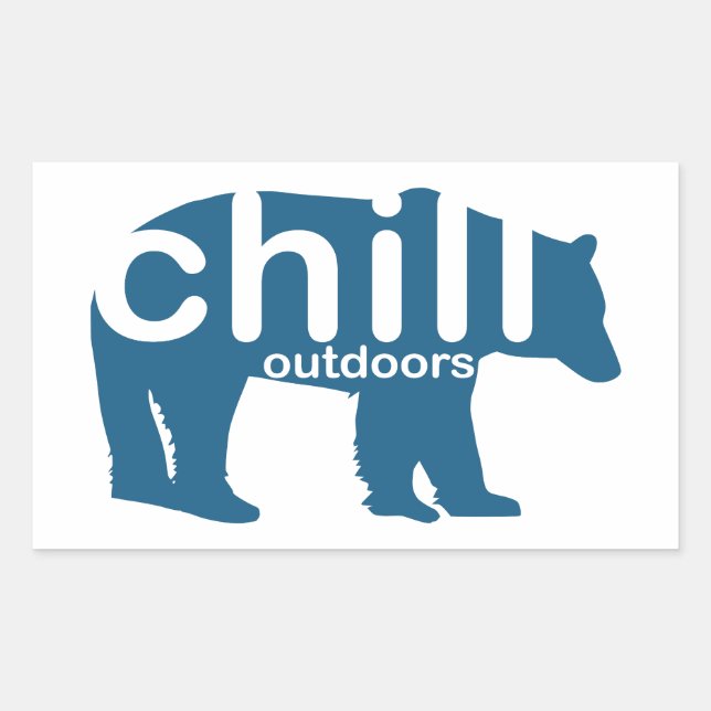 Chill Outdoors Bear Rectangular Sticker (Front)
