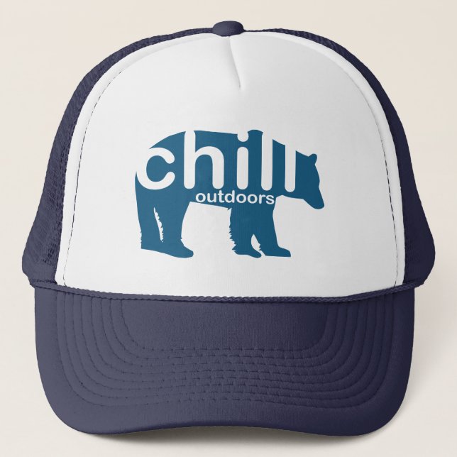 Chill Outdoors Bear Trucker Hat (Front)