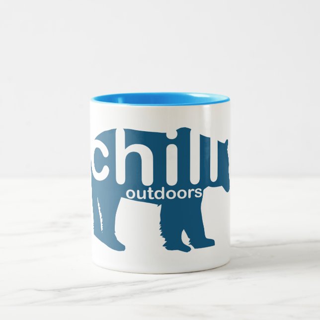 Chill Outdoors Bear Two-Tone Coffee Mug (Center)