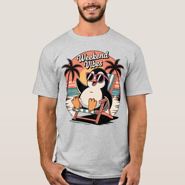 Chill Penguin – Weekend Vibes T-Shirt (Front)