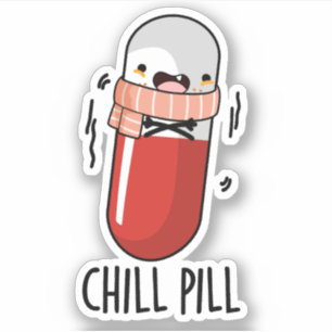 Chill Pill Funny Freezing Medicine Pun 