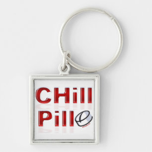Chill Pill Funny PMS Key Ring