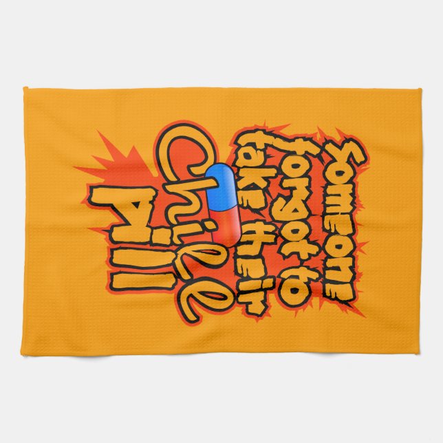 Chill Pill kitchen towel (Horizontal)