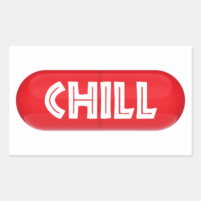 Chill Pill Rectangular Sticker (Front)
