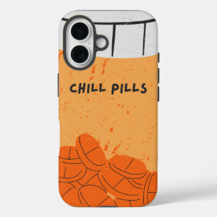 'Chill Pills' Medicine Bottle Good Vibes Humour iPhone 16 Case
