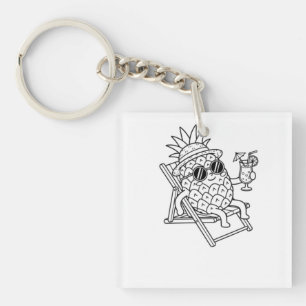 Chill Pineapple Summer Vibes Key Ring