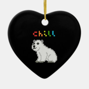 Chill Polar Bear Animal Lover Ceramic Tree Decoration