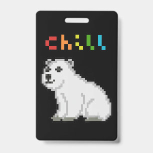 Chill Polar Bear Animal Lover ID Badge