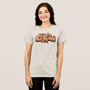 Chill Pretty and modern graffiti chocolate brown Tri-Blend Shirt