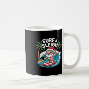 Chill Santa Surfing In Tropical Beach Coffee Mug
