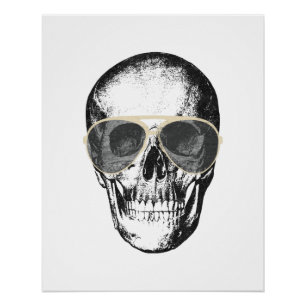 Chill Skull Vintage Sunglasses Poster