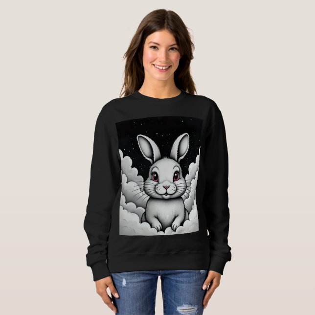 Chill Sky vibes Heavenly Bunny Sweatshirt (Front Full)