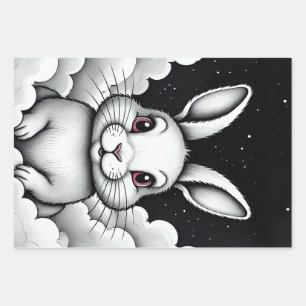 Chill Sky vibes Heavenly Bunny Wrapping Paper Sheet