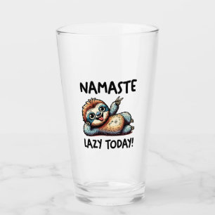Chill Sloth Namaste Lazy Vibes Glass