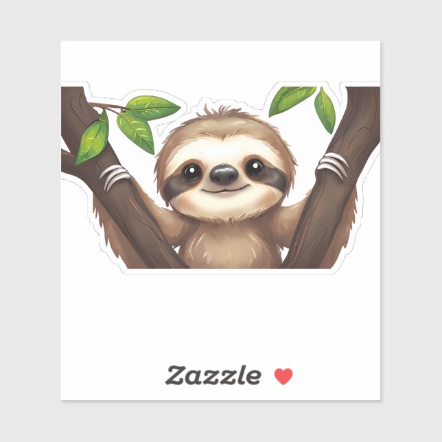 Chill Sloth Sticker – Slow Vibes Only (Sheet)