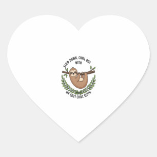Chill Sloth, USA Animal Heart Sticker