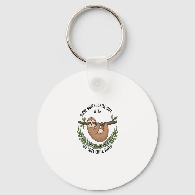 Chill Sloth, USA Animal Key Ring (Front)