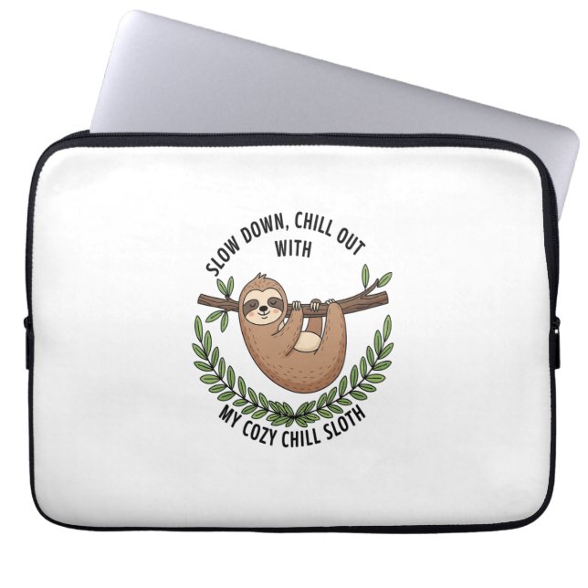 Chill Sloth, USA Animal Laptop Sleeve (Front)