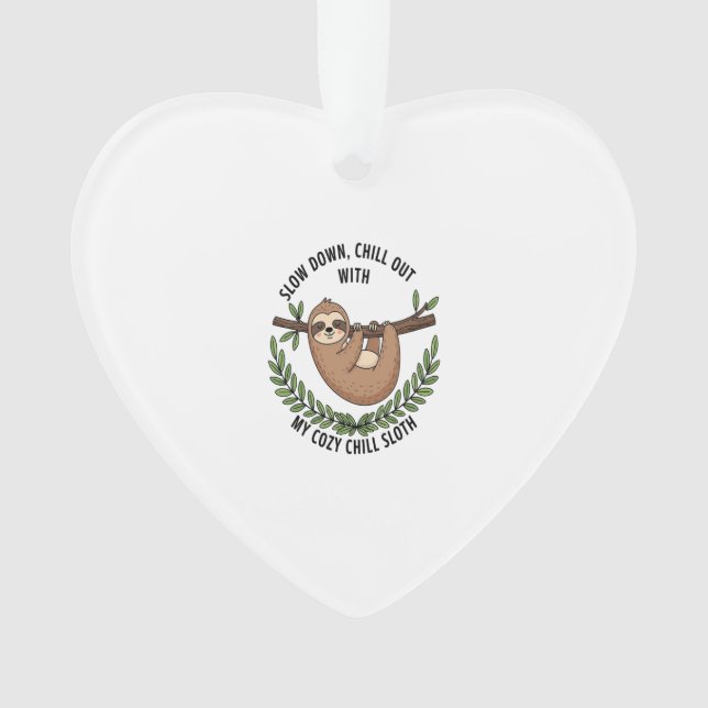 Chill Sloth, USA Animal Ornament (Front)