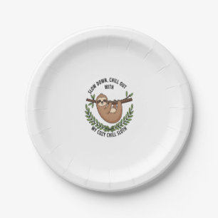 Chill Sloth, USA Animal Paper Plate