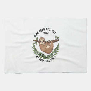 Chill Sloth, USA Animal Tea Towel