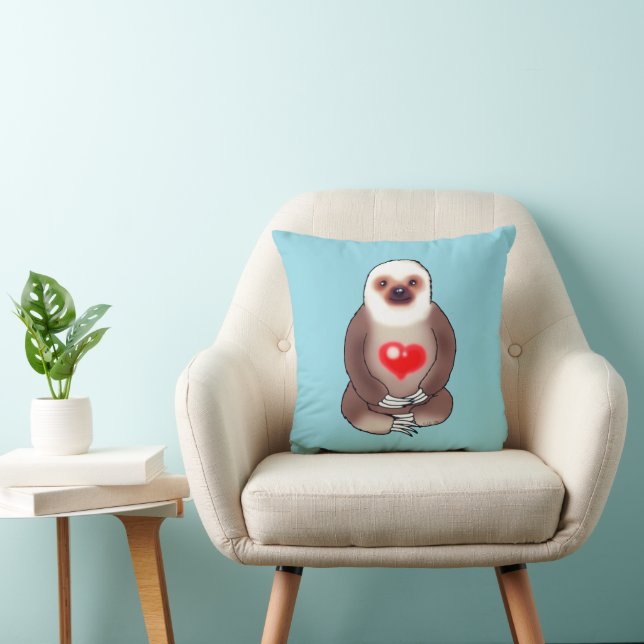 Chill Sloth with Glowing Heart Cushion (Chair)