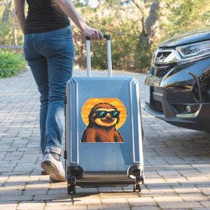 Chill Sloth with Sunglasses - Retro Sunset Vibes C