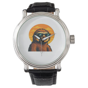 Chill Sloth with Sunglasses - Retro Sunset Vibes C Watch