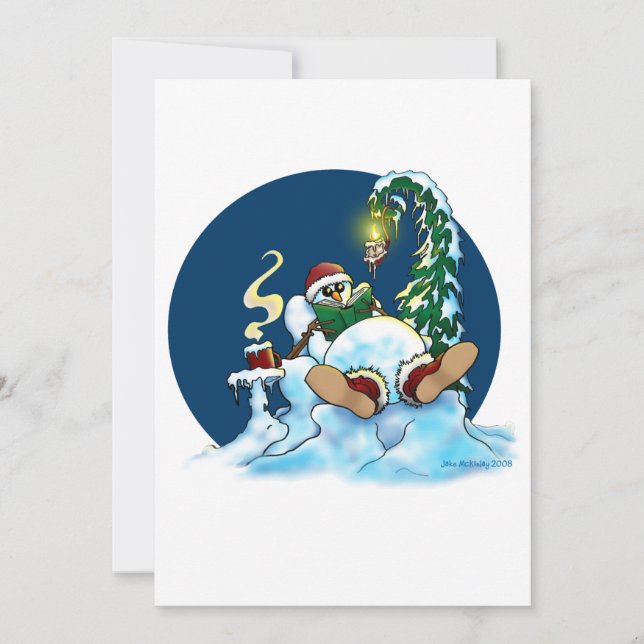 Chill snowman holiday card (Front)