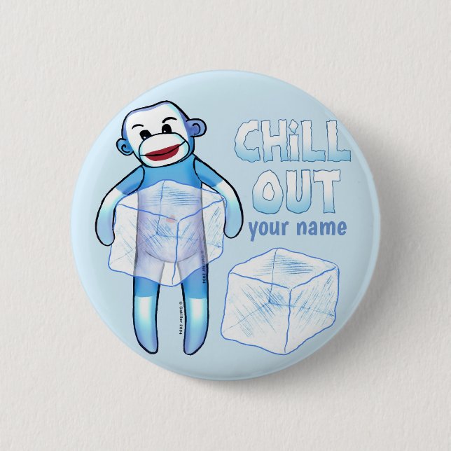 Chill Sock Monkey   6 Cm Round Badge (Front)