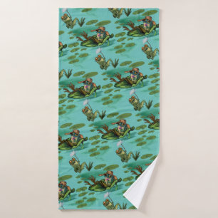 Chill Summer Frogs  Bath Towel