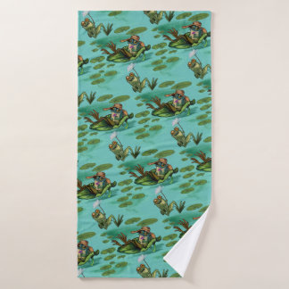 Chill Summer Frogs Bath Towel