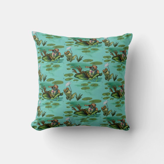 Chill Summer Frogs  Cushion (Front)