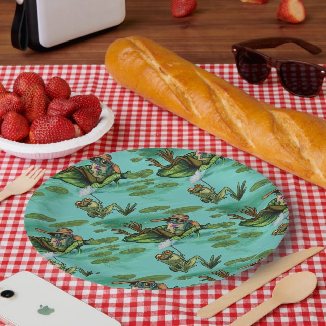 Chill Summer Frogs Paper Plate (Picnic)