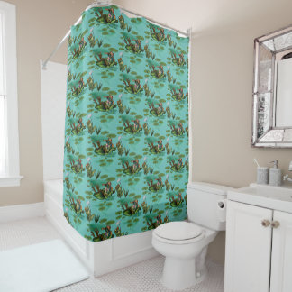 Chill Summer Frogs Shower Curtain