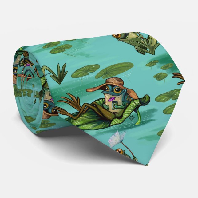 Chill Summer Frogs Tie (Rolled)
