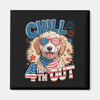 Chill the 4th out goldendoodle 4th of july america magnet