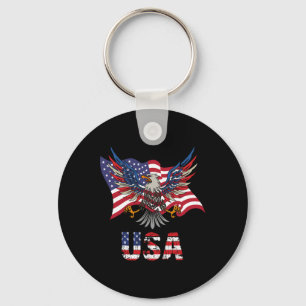 Chill The 4th Out Retro Patriotic Ice Cream Fourth Key Ring