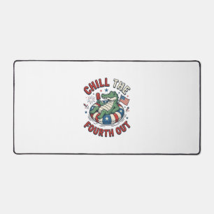 Chill The Fourth Out Alligator Patriotic Shirt Des Desk Mat